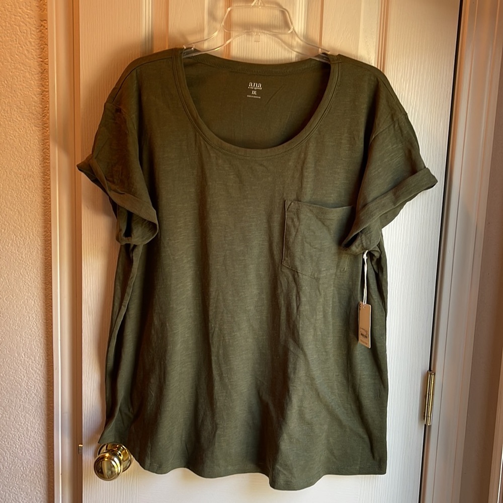 #NWT RICH 🥑 GREEN PULLOVER S/S TEE SHIRT XXL